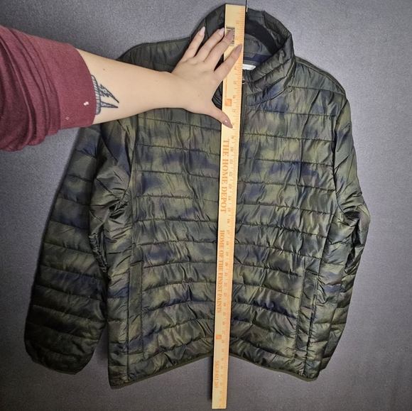 GAP Men's Medium ColdControl Lightweight Puffer Jacket Water Resist GREEN CAMO - Picture 10 of 13